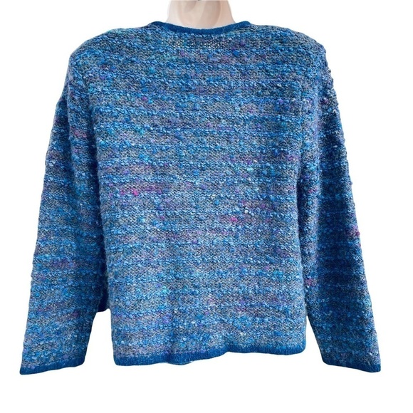 LIVERPOOL PORT Vintage Tweed Look Button Down Knit Sweater Blazer Jacket retro - Picture 2 of 5